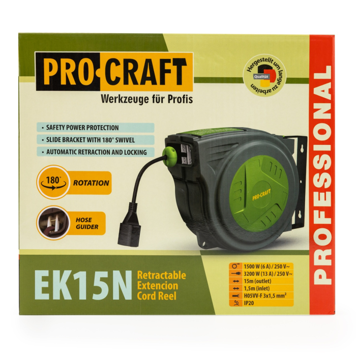 Bobina prelungitoare retractabila 15m PROCRAFT EK15 [2]
