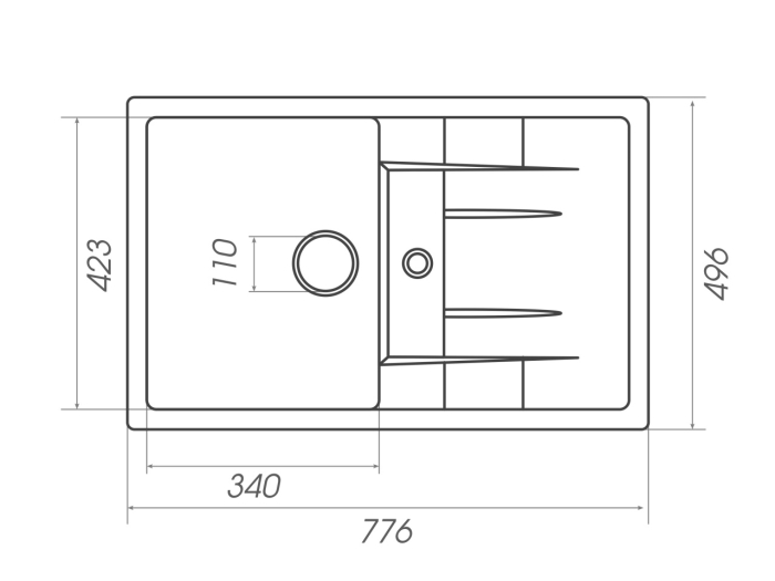 Chiuveta de bucatarie Elefant Premium Troya 7850 , Negru 776x496 mm [4]