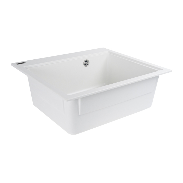 Chiuveta din compozit de granit pentru bucatarie ELEFANT PREMIUM 5852 VESTA Alb 580 x 518 mm [4]