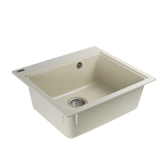 Chiuveta din compozit de granit pentru bucatarie ELEFANT PREMIUM 5852 VESTA Nisip bej 580 x 518 mm [4]