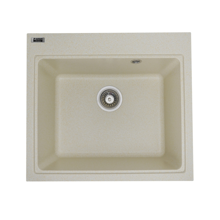 Chiuveta din compozit de granit pentru bucatarie ELEFANT PREMIUM 5852 VESTA Nisip bej 580 x 518 mm [1]