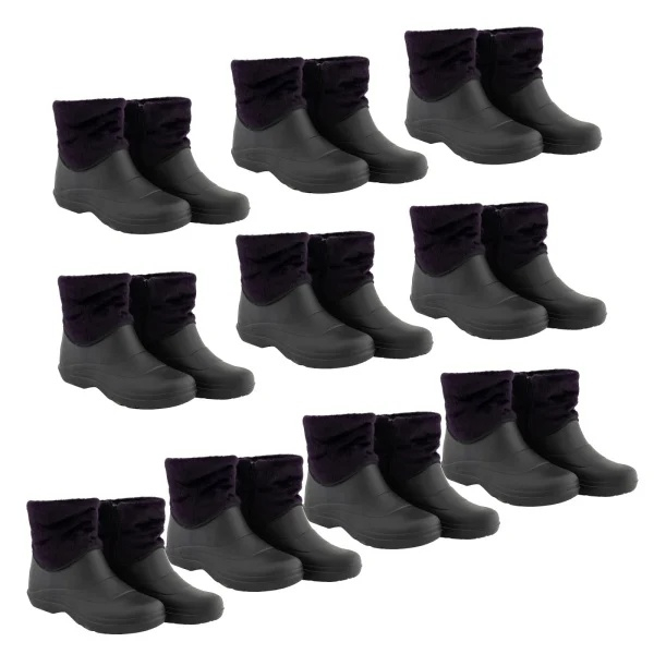 Cizme din PVC Femei Mov/Negru SET 10 PERECHI , Impermeabile, Antiderapante, Captuseala sintetica [4]