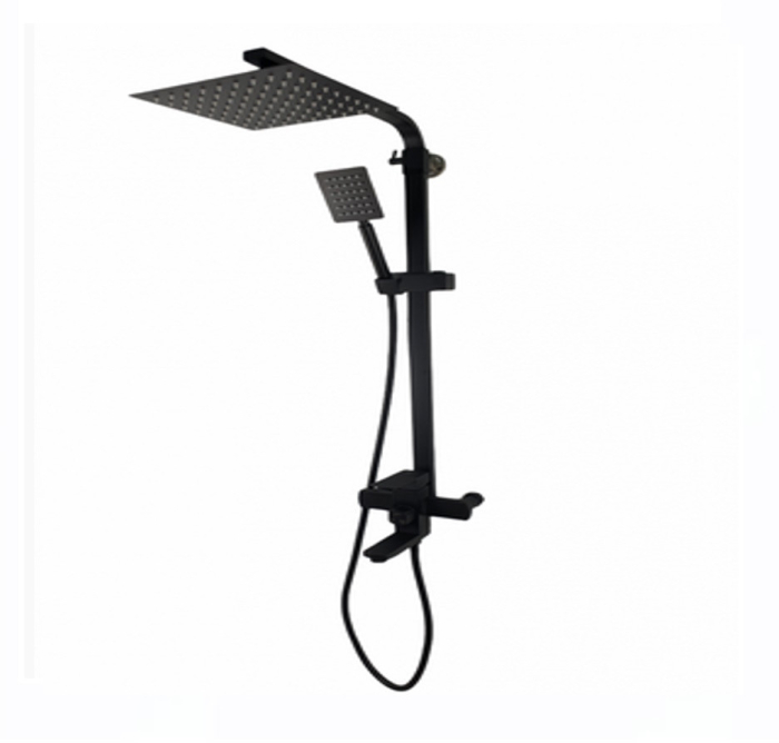 Coloana de dus Mixxus KUB-009-J NEGRU, 120 cm baterie si para, monocomanda, furtun flexibil [5]