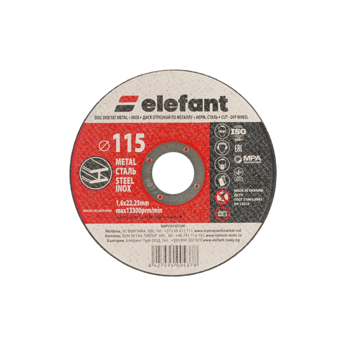 disc abraziv pentru metalinox ELEFANT 115*1,6*22,23 [1]