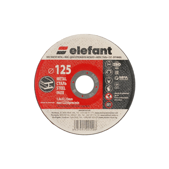 disc abraziv pentru metalinox ELEFANT 125*1,6*22,23 [1]