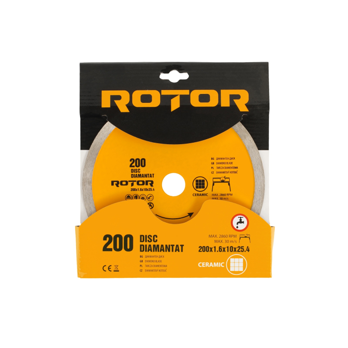 DISC DIAMANTAT 200x1.6x25.4 continuu with water Rotor [1]