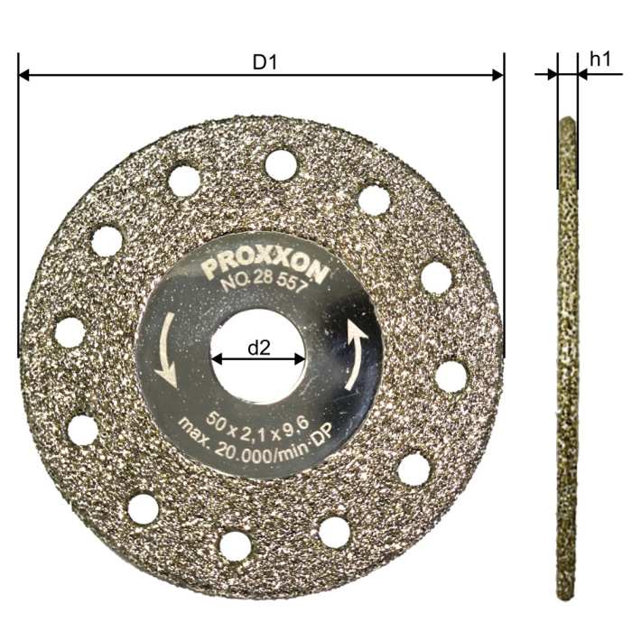 Disc diamantat 50x2.1x9.6mm, Proxxon 28557 [2]