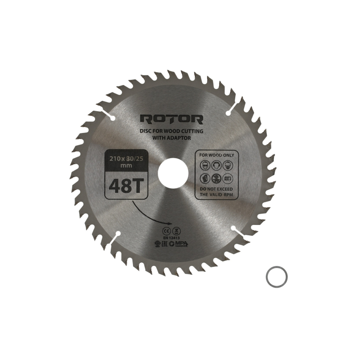 Disc taiat lemn ROTOR 210*30/25 cu adaptor 48T [1]