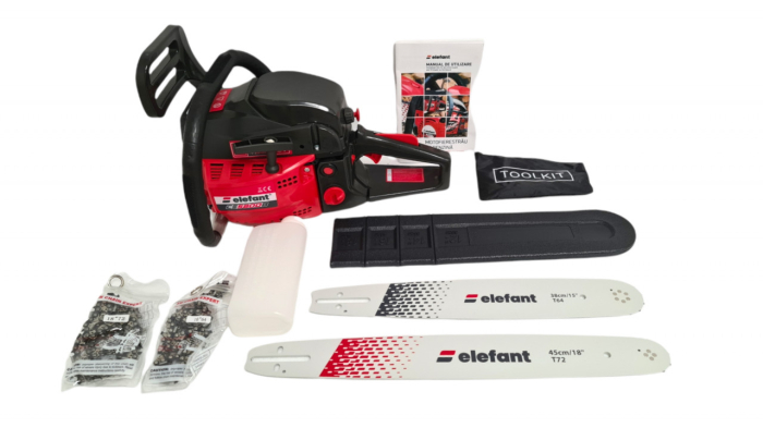 Drujba pe benzina ELEFANT CS5800B, 5.5CP, 3400rpm, 2 lame 2 lanturi, 38/45 cm [5]