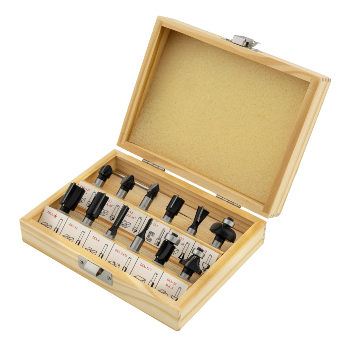 Freza lemn ProCraft POB1700, 1200 W, 26000 RPM, 50 mm Set 12 freze pentru lemn [8]