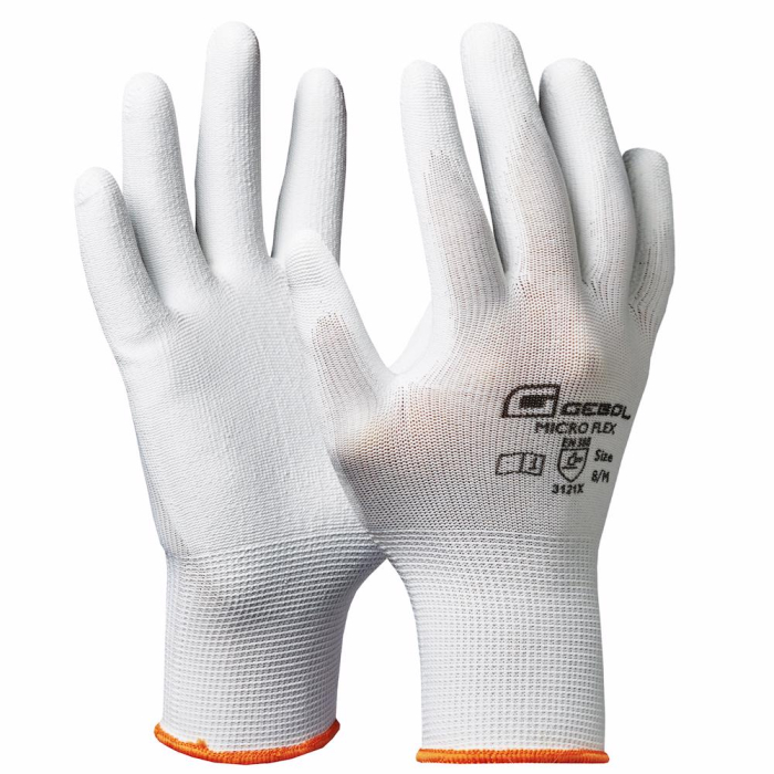 Gebol 709244, Manusi de protectie Nano Flex White, din poliester, acoperire subtire din poliuretan, uz profesional, marimea 10/XL [2]