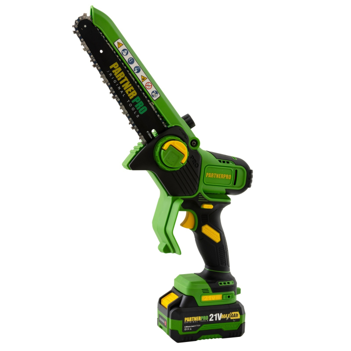 Mini Fierastrau cu Lant si Acumulator PPBS-84 PARTNERPRO, Brushless, 21V / 4Ah, Indicator sarcina [1]