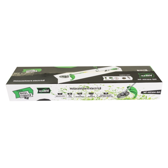 Motocoasa electrica Micul Fermier, 20V, 2 acumulatori 4Ah, 3 viteze, maner dublu, Brushless [2]