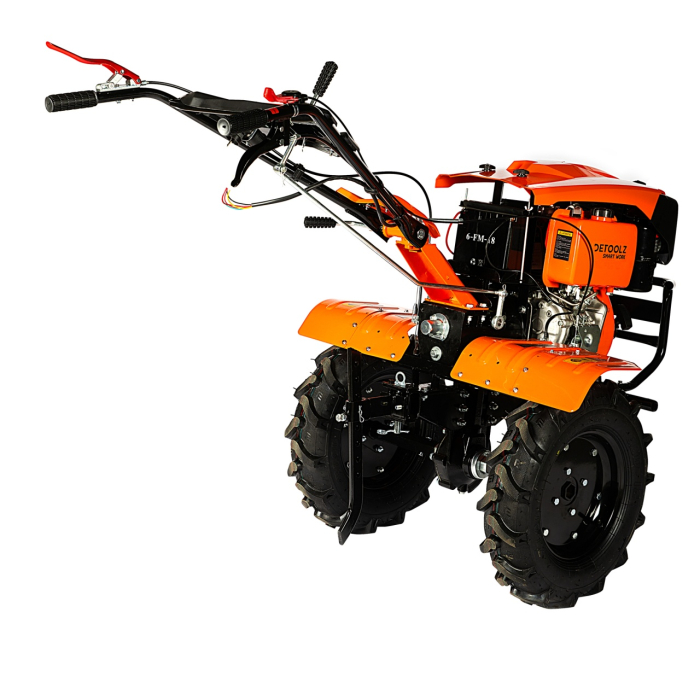 Motocultor Detoolz 11CP 418CC, motorina, 4T, 3 viteze, pornire electrica, cu roți [4]