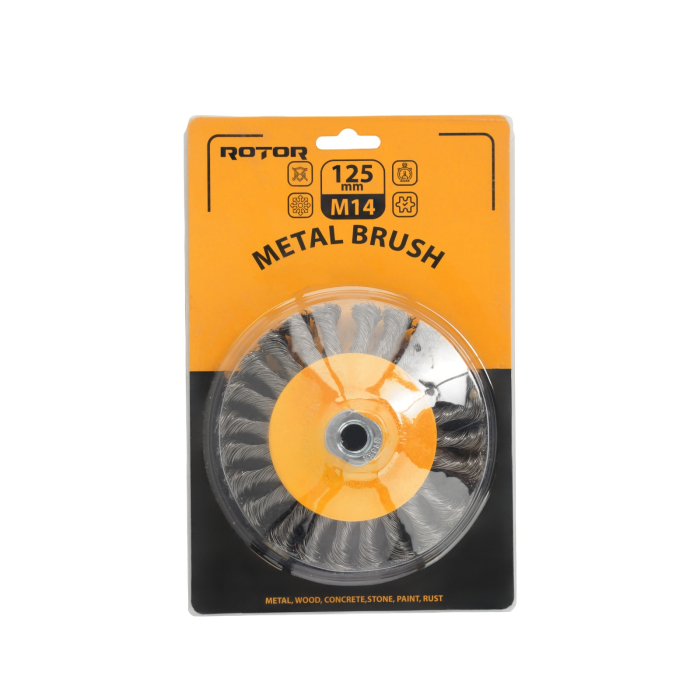 Perie de sarma conica cu noduri ROTOR 125mm M14 [3]
