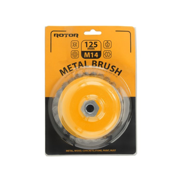 Perie de sarma tip cupa cu noduri rasucite ROTOR 125mm M14 [3]
