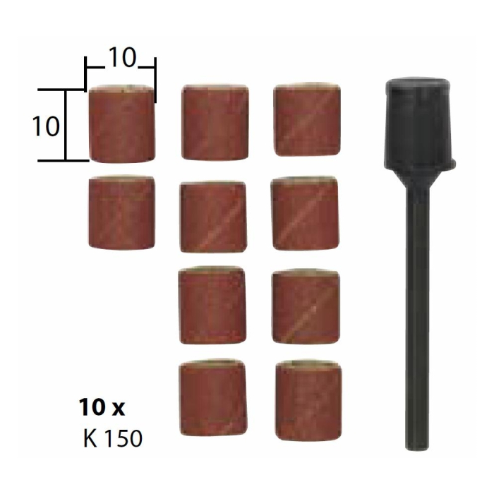 Set ax si 10 tamburi din corindon pentru slefuire, 10mm, GR150, Proxxon 28980 [2]