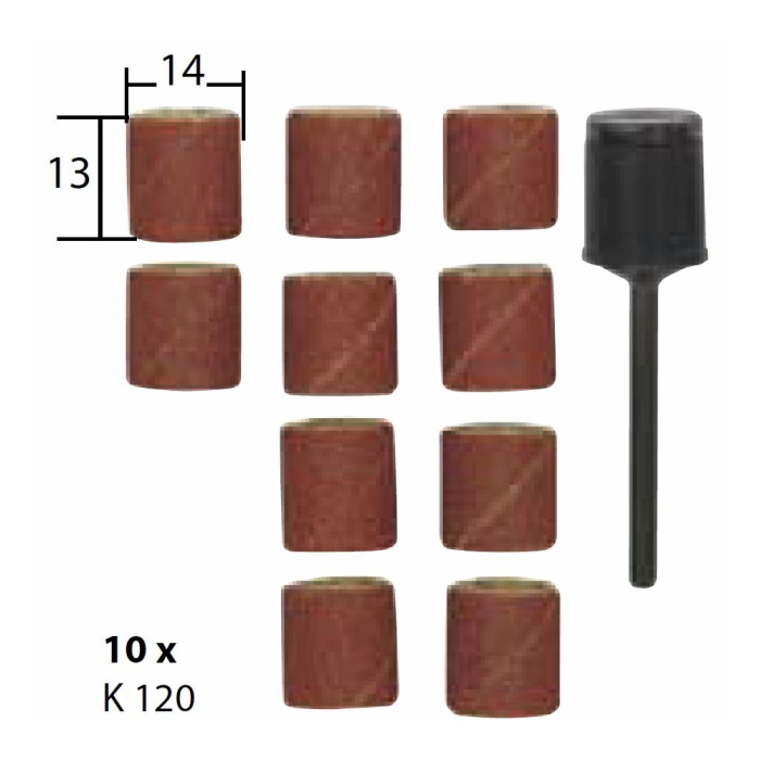 Set ax si 10 tamburi din corindon pentru slefuire, 14mm, GR120, Proxxon 28978 [2]