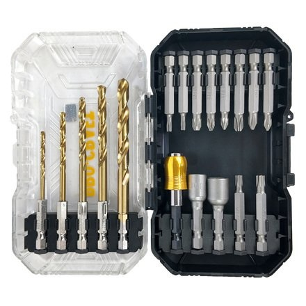 Set burghie PROCRAFT DBS-18 , 18 piese, Burghie pentru metal , Chei tubulare, Biti [1]