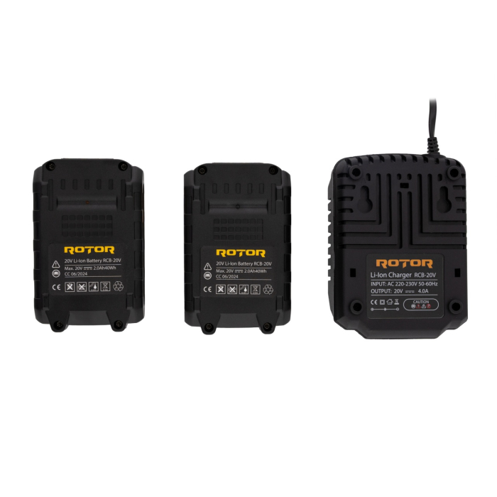 Set incarcator 20V cu acumulator 20V/2Ah RCB-20V ROTOR [2]