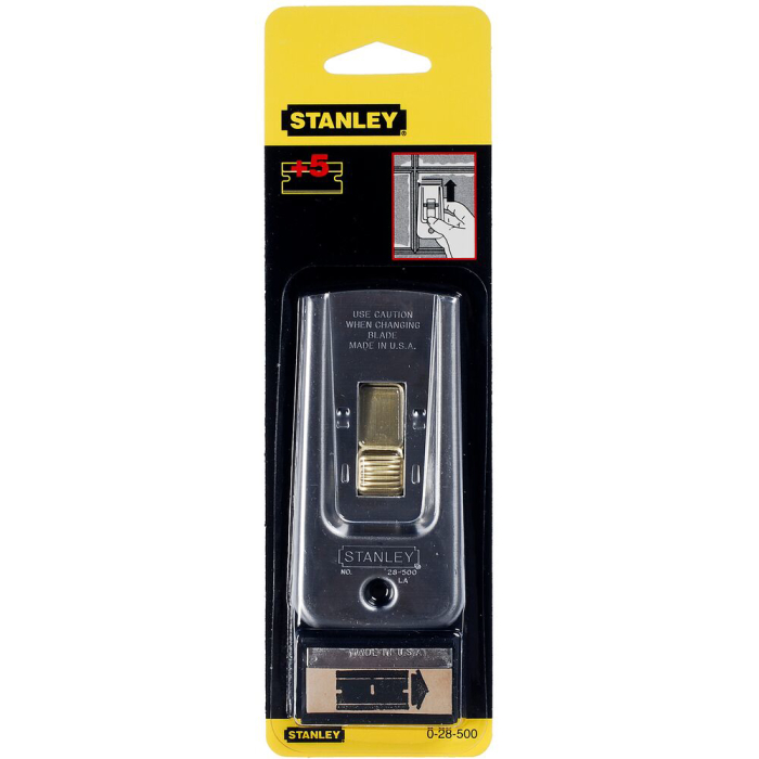Stanley 0-28-500, razuitoare profesionala pentru sticla, corp din otel + 5 lame de rezerva, blister [4]