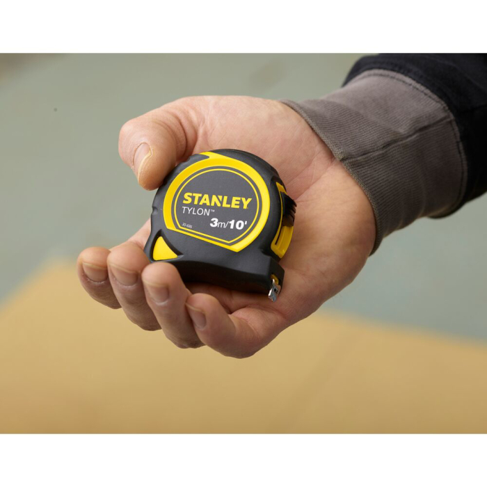 Stanley 0-30-686, ruleta Tylon 3m, 10 Ft, metric-inch, protectie din cauciuc, anti-alunecare, 3mx13mm, blister [5]