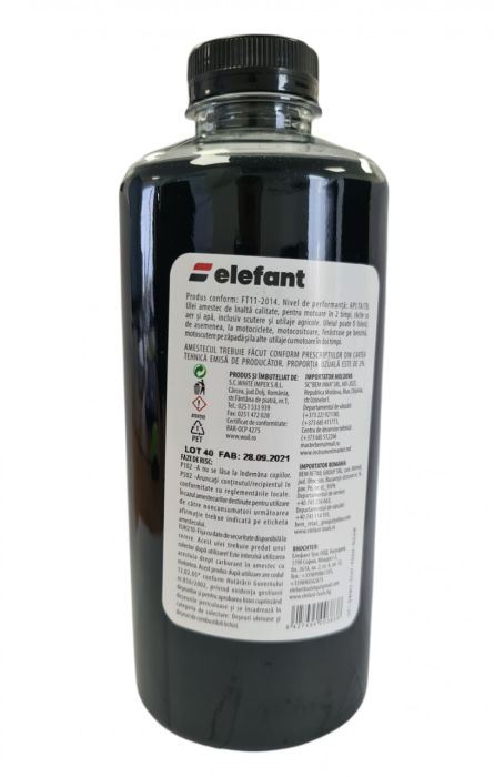 Ulei verde amestec, motoare 2 Timpi, 1L ,30 ml/l, Elefant [2]