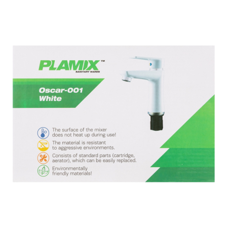 Baterie baie din plastic, PLAMIX Oscar-001 Alb [4]