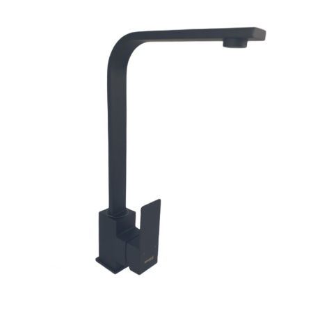 Baterii - Baterie bucatarie MIXXUS KUB-011 BLACK din otel inoxidabil, Monocomanda, Racorduri incluse