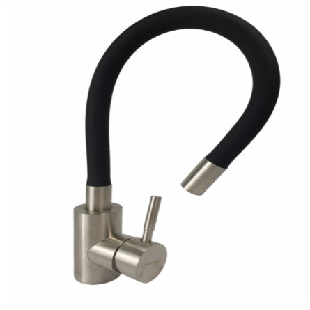 Baterii - Baterie bucatarie MIXXUS SUS-011 REFL BLACK din otel inoxidabil, Monocomanda, Racorduri incluse