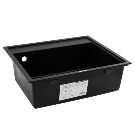 Chiuveta de bucatarie Elefant Premium SHERLIT, Negru metalic 600x500 mm [3]