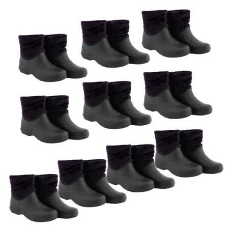 Cizme din PVC Femei Mov/Negru SET 10 PERECHI , Impermeabile, Antiderapante, Captuseala sintetica [3]
