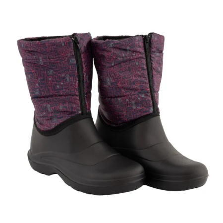  Cizme - Cizme din PVC Mov/Negru SET 10 PERECHI, Impermeabile, Antiderapante, Captuseala sintetica