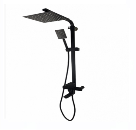 Coloana de dus Mixxus KUB-009-J NEGRU, 120 cm baterie si para, monocomanda, furtun flexibil [4]