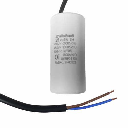  Condensatori - Condensator cu fire CBB60 35µF 45x95mm 450V, Elefant