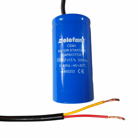  Condensatori - Condensator cu fire CD60 500µF 50x100mm 330V, Elefant