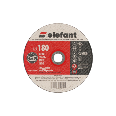  Discuri abrazive - disc abraziv pentru metalinox ELEFANT 180*1,6*22,23