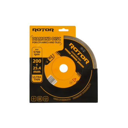  Discuri diamantate - Disc diamantat pentru ceramica ultra subtire ROTOR 200*25,4