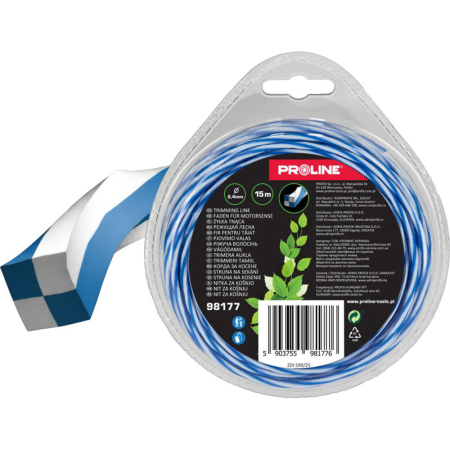 Motocoase si accesorii - FIR MOTOCOASA RANFORSAT - CAROU-RASUCIT 2.4MM / 15M