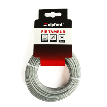 Gradinarit  - FIR TAMBUR CU INSERTIE METALICA 2.4mm x 15m, ELEFANT