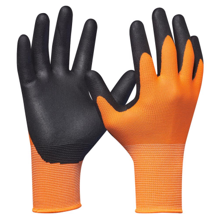 Manusi profesionale - Gebol EP709233, Manusi de protectie Eco Flex Orange, din poliester, acoperire din nitril, uz profesional, marimea 9/L