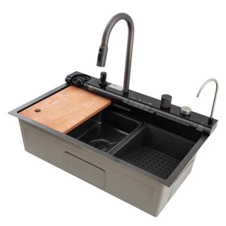 Chiuvete - MH7546-SET-07 Chiuveta multifunctionala din inox nano black MIXXUS seria Decor