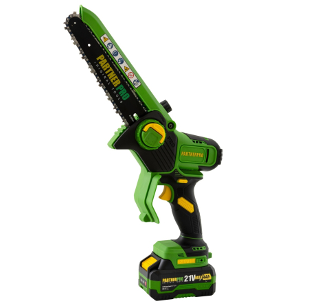 Gradinarit  - Mini Fierastrau cu Lant si Acumulator PPBS-84 PARTNERPRO, Brushless, 21V / 4Ah, Indicator sarcina