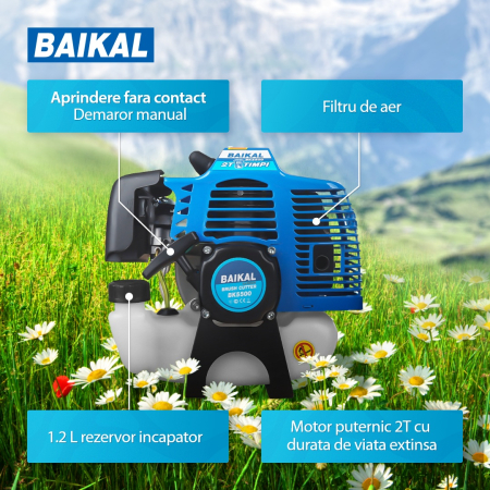 Motocoasa pe benzina BAIKAL BK5500, 4.7CP, 2T, 10000rpm [2]
