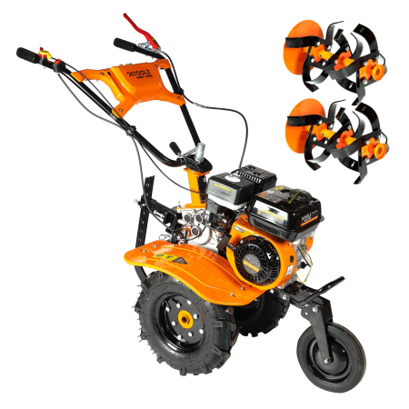Gradinarit  - Motocultor Detoolz 8cp 212cc, benzina 4T, 3 viteze, pornire manuala, cu roti
