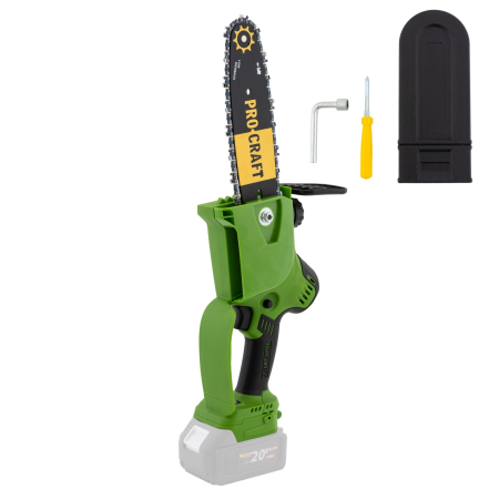 Gradinarit  - Motofierastrau cu acumulator Procraft PKA20, Li-ion, 20 V, 4.0 Ah, 4600 rotatii, Brushless, Lama 24 cm