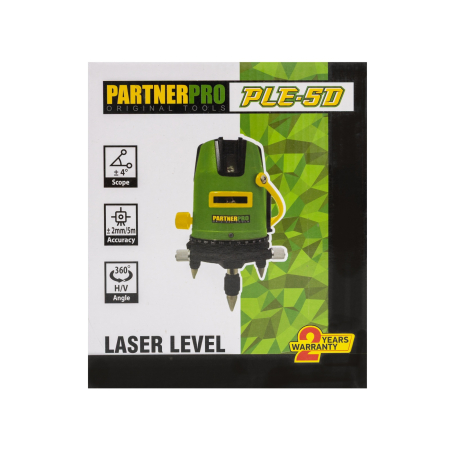 Nivela laser PARTNER PRO PLE-5D , 5 linii, ±2 mm/5m, 40 m, Timp de nivelare ≤ 5s [2]