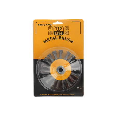 Perie de sarma conica cu noduri ROTOR 115mm M14 [2]