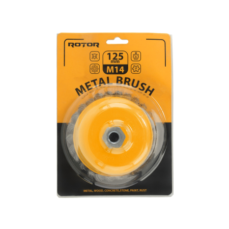 Perie de sarma tip cupa cu noduri rasucite ROTOR 125mm M14 [2]