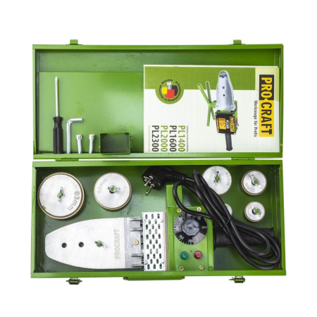 Plite si arzatoare - Plita PPR Procraft PL1600, 800 W, bacuri 20 25 32 40 50 63 mm, ciocan de lipit tevi PPR